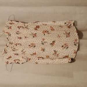 High neck floral dot top